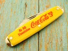VINTAGE COCA COLA USA 5 CENTS YELLOW ADVERTISING COKE JACK POCKET KNIFE KNIVES