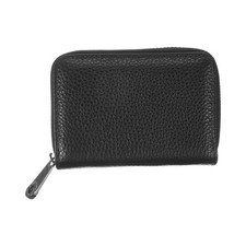 Leather Credit Card Holder, 20 Slots RFID Wallet with Zipper, Black