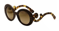 Prada Baroque Round Tortoise Shell Black Lens...