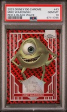 2023 Topps Chrome 100 Disney Mike Wazowski Red Black Wave /28 PSA 10 Monsters
