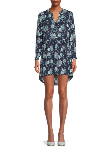 The Pioneer Woman Tiered Babydoll Tunic Dress Sz XXL Hi Lo Blue Floral Flowy - Picture 1 of 12
