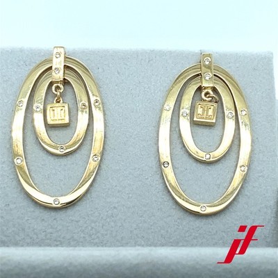 Earrings - JETTE JOOP in 750/- yellow gold 20 with diamonds together 0.10ct tw/si