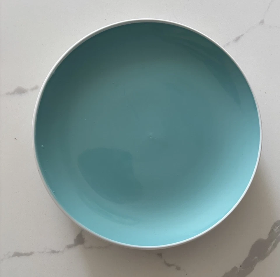 (4) Tag Ceramic Plates Dessert Appetizer 8” Retro Frutiger Aqua Green Orange - Image 4 of 4