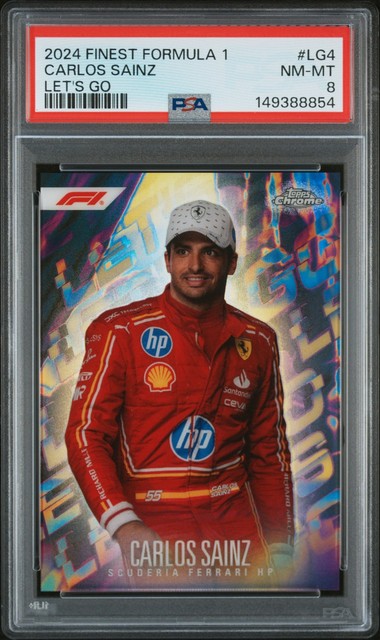2024 Topps Finest Formula 1 Let'S Go #LG4 Carlos Sainz PSA 8