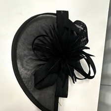 Black Mesh Flower Fascinator Headpiece w/ Clip for Women Wedding Formal Party