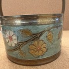 Vintage Brass Basket w/ Handle , Trinket, Planter, Inlay Paint — photo 4