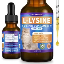 WEALLIN L-lysine Supplement for Cats, Immune Support 1PC, Brown