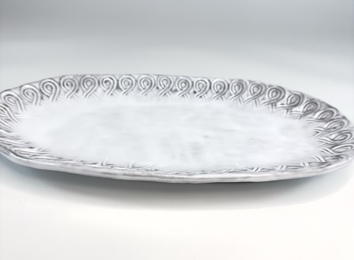 Bandeja ovalada para servir Vietri Incanto Collection Italia gris 12 pulgadas - Imagen 2 de 8