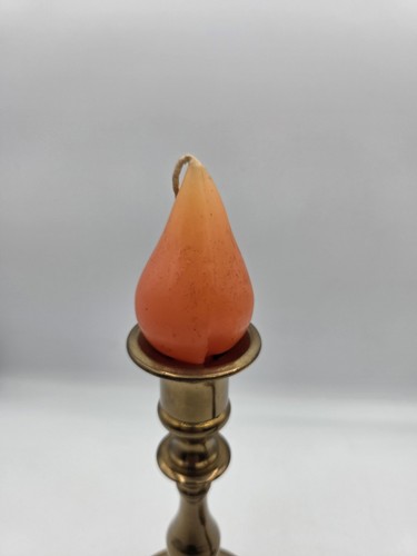 (2) Vintage Red Orange Flame Tear Water Drop Shaped 2.75" Wax Taper Candle ONLY - Picture 3 of 7