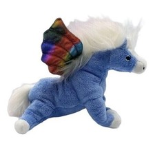 Beanie Babie Pegasus Blue With Rainbow Wings