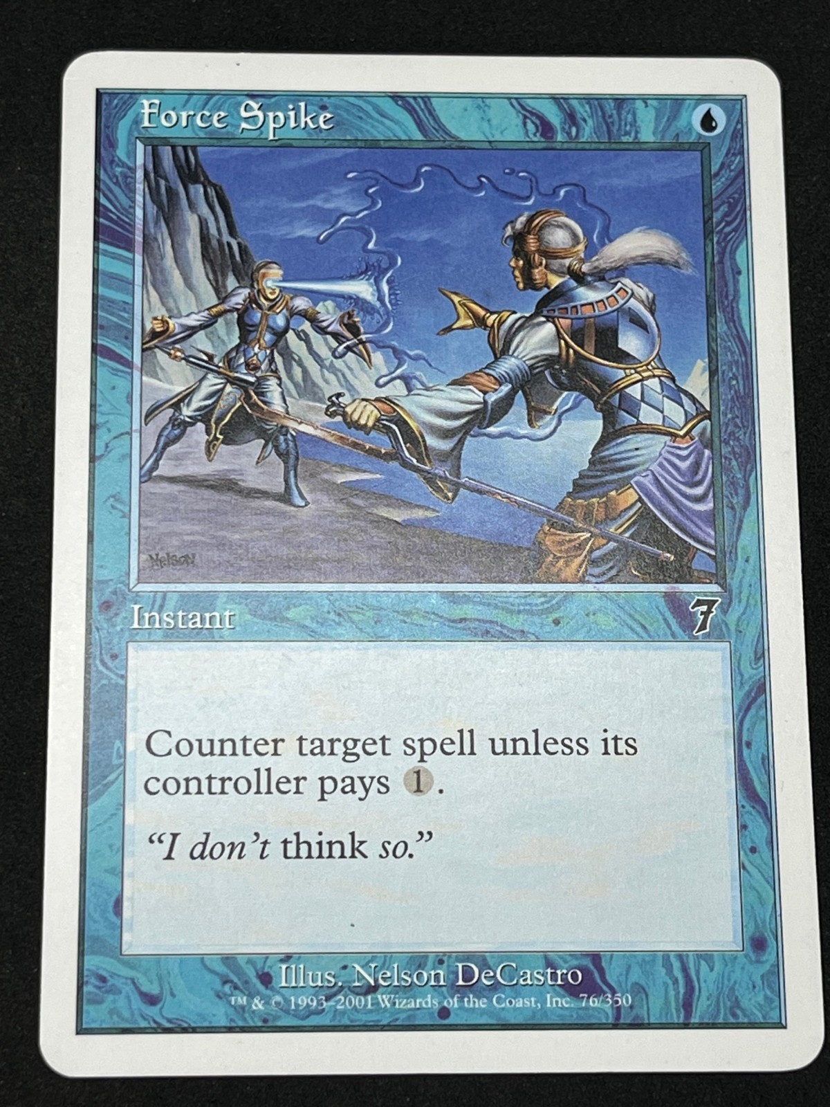 Magic the Gathering MTG Force Spike Blue Core Set 7th Edition Common