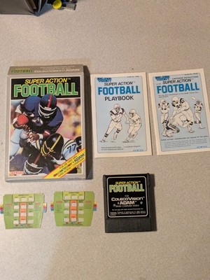 Colecovision: SUPER ACTION FOOTBALL - 100% Complete with 2 Overlays - Works