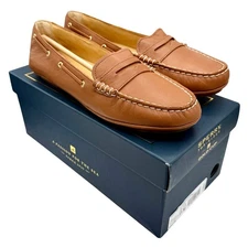 Sperry Top-Sider Gold Cup Penny Driver Cognac Leather Loafers Women’s 11M