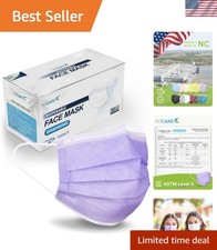 Disposable Face Masks, 3-Ply ASTM Level 3 Medical Grade, FSA/HSA Eligible, Br...