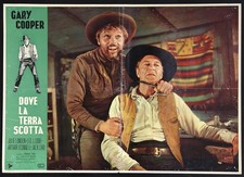 CINEMA-fotobusta DOVE LA TERRA SCOTTA gary cooper, julie london, ANTHONY MANN