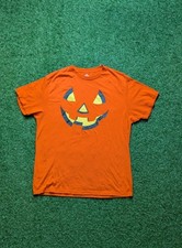 Halloween T Shirt Size XL Orange Jack O Lantern Face Pumpkin Costume