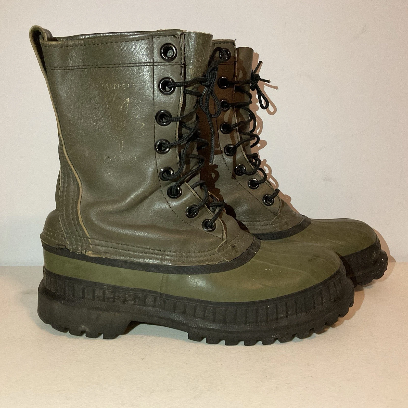 Rare Sorel Kaufman Trapper Boots Made In Canada Sz 7 Men's Duck Rubber Leather