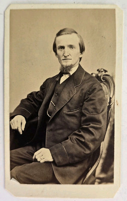 Antique CDV Photo Handsome Victorian Man Suit Goatee Fashion Wilson Bridgeport