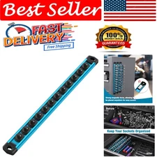 Compact 1/4-Inch Magnetic Socket Organizer - 12 Rotatable Clips for Efficiency