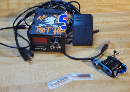 Solong Complete Tattoo Kit Power Supply Foot Pedal