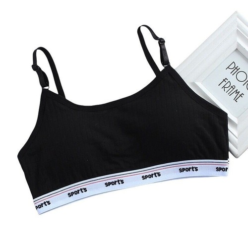 3 Pcs Cotton Puberty Teenage Breathable Underwear Sport Training Bra Tops 8 - 14 - Picture 9 of 14