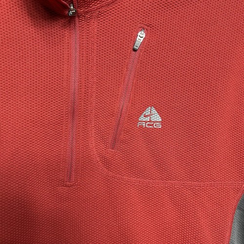 Nike ACG Fit Dry 1/4 Zip Red Athletic Running Mens Pullover Sweater Sz XL - Picture 6 of 20