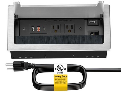 Kungfuking Conference Table Power Hub, Outlet Multimedia Connectivity Box wit...