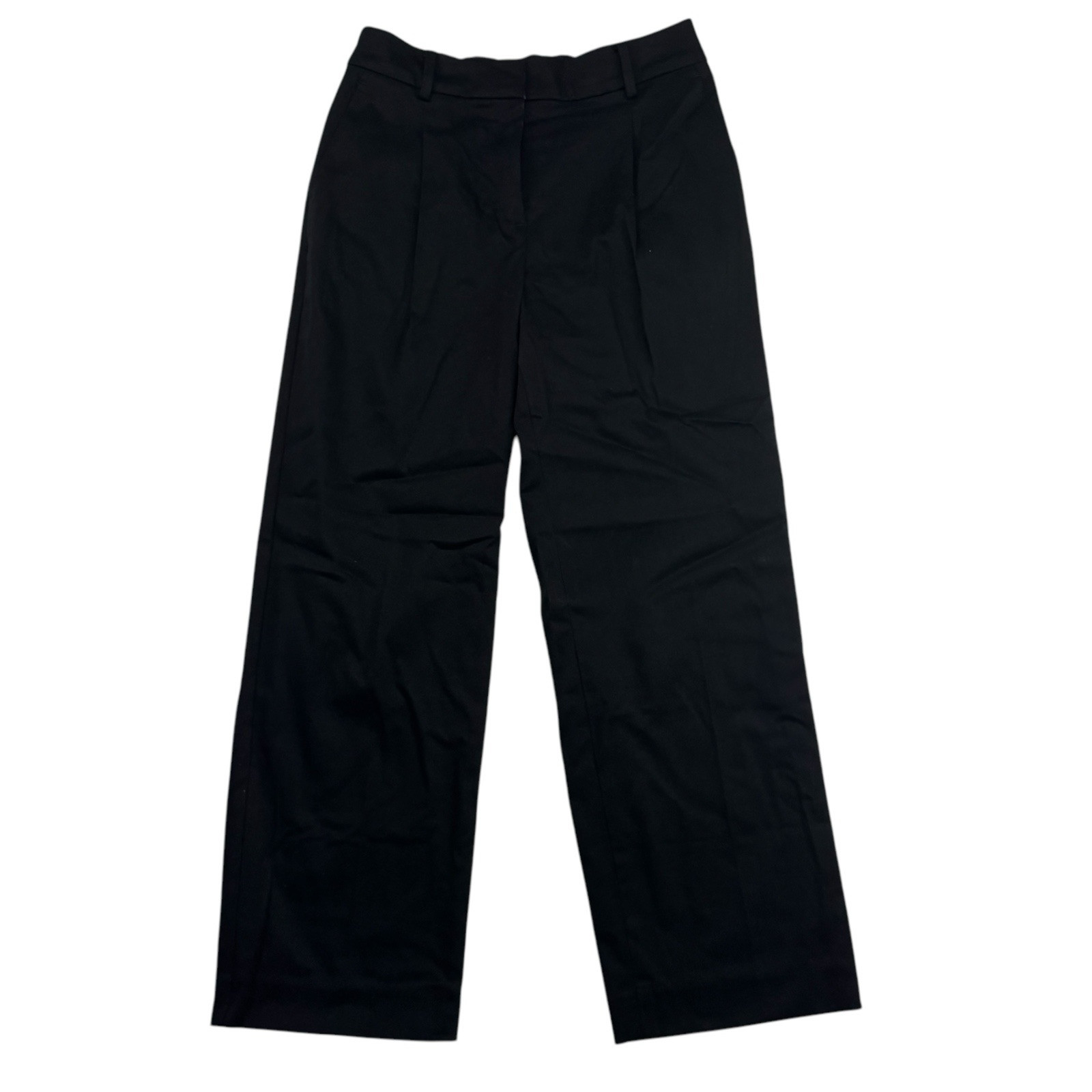 Talbots Bristol Cropped Pleated Black Dress Pants Cotton Lyocell Sz 2P 2 Petite