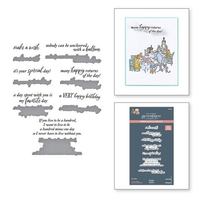 BP-319 A Very Happy Sentiments Press Plate & Die Set from The Say Cheese Pooh...