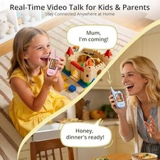 Anbte 2 Pack Kids Video Walkie Talkies, Rechargeable with Protective Case