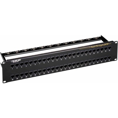 Black Box CAT6 Feed-Through Patch Panel Unshielded 48-Port JPM820A