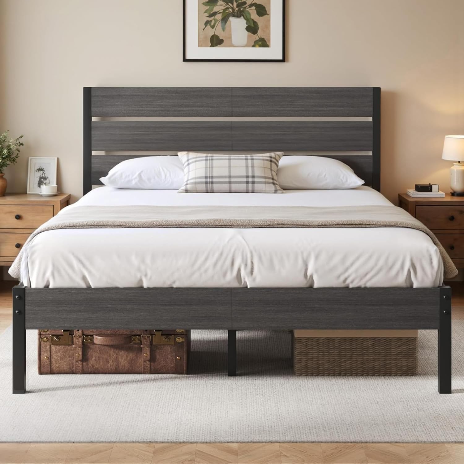 With Headboard And Footboard, With Under Bed Storage, All-metal