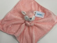 NWT Carters Pink And White Deer Fawn Security Blanket Plush Baby Toy Lovey 68326