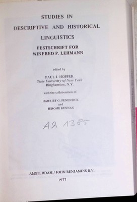 Studies in Descriptive and Historical Linguistics Amsterdam Studies in the Theor
