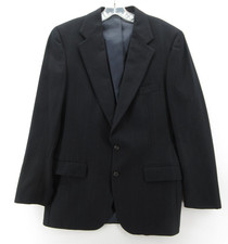 VINTAGE Ralph Lauren Polo Sport Coat Men 40 Blue University Blazer Wool Striped