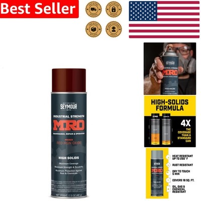 Metal Spray Primer Red Iron Oxide 17oz Industrial High Solids Rust Proof Coating
