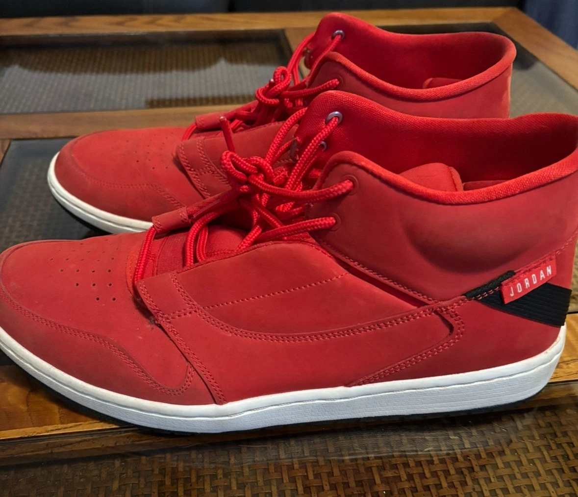 Nike Air Jordan Fadeaway Red Suede AO1329-601 Mens Sz. 13 Nike Air Jordan Fadeaway Gym Suede Red/Black Shoes AO1329  main image 3