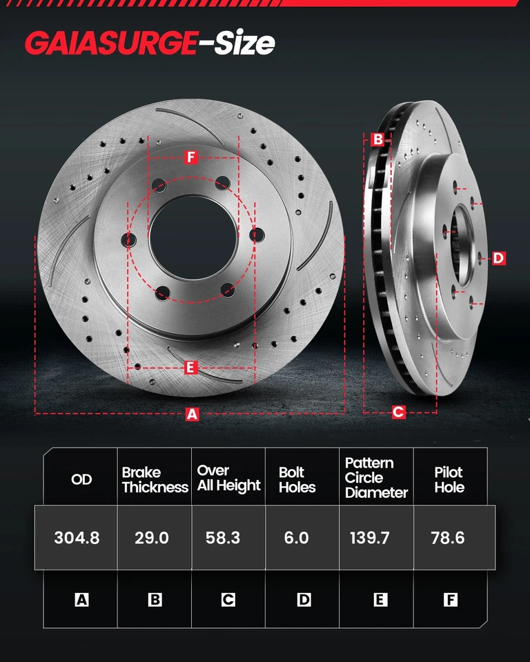 Front & Rear Rotors Brake Pads for Chevrolet GMC Suburban Avalanche Yukon XL1500 Foto 3 de 4