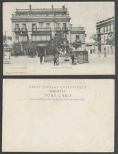 Gibraltar Old UB Postcard Commercial Square Fountain Street Scene Men V.B. Cumbo