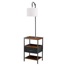 Floor Lamp W/ Table 3-Tier End Table W/ Drawer  Adjustable Lighting Modern