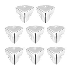 8PCS Metal Corner Protector 1.1 x 1.1 x 1.1 Inch Imprint Edge, Silver 