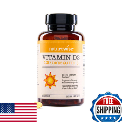 Naturewise Vitamin D3 4000Iu 100 Mcg 1-Year Supply For Immune Support Healthy