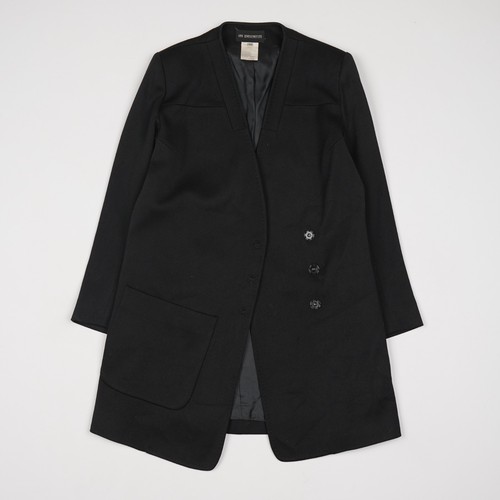 Ann Demeulemeester, Ann Demeulemeester Wool Black Coat Jacket Vintage Breasted