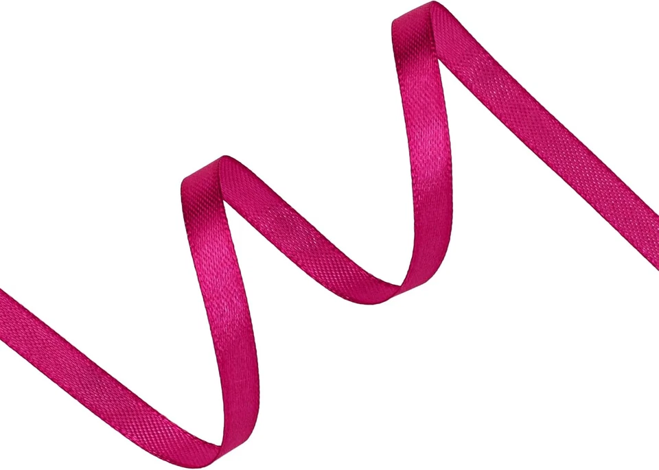 Rose Red Satin Ribbon 1/4 Inch X Continuous 25 Yards, Single Face Polyester Ribb - Image 2 of 4