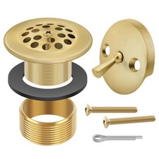 Gold Bathtub Drain Tub Trim Set with Trip Lever Overflow Plate
