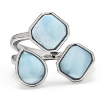 Larimar Sterling Silber Ring 3,7Ct Dominikaner
