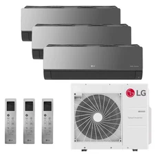 LG Art Cool Mirror Ductless Mini Split Heat Pump System - 3-Zone - 36k BTU Ou...