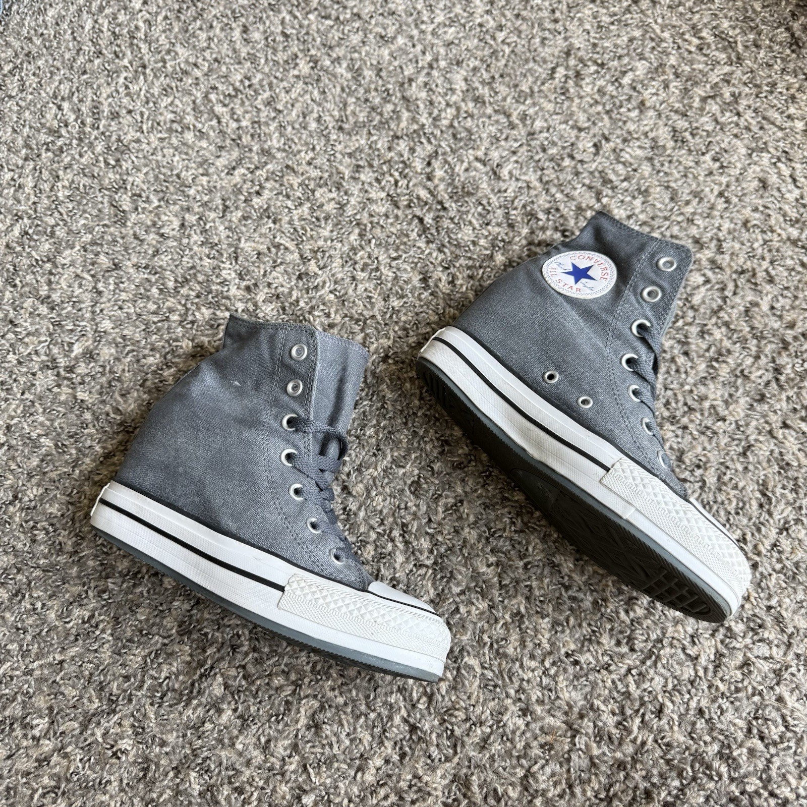 Converse Chuck Taylor All Star Grunge Hidden Wedge Sneakers in Gray Size 7-image