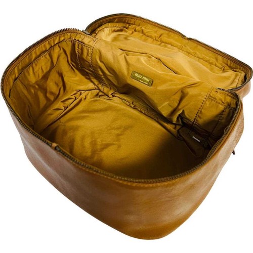 miu miu Vanity Cosmetic Pouch Leather Brown women's USED FROM JAPAN - 第 7/11 張圖片