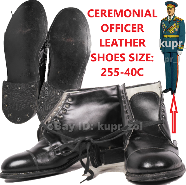 SIZE 40 C USSR Soviet Army CEREMONIAL LEATHER SHOES FOR OFFICER eBay